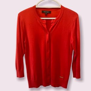 NWOT - Red Ellen Tracy cardigan size small